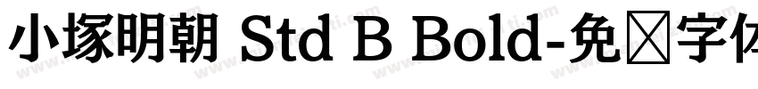 小塚明朝 Std B Bold字体转换